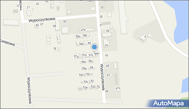 Jantar, Wypoczynkowa, 57a, mapa Jantar