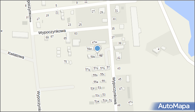 Jantar, Wypoczynkowa, 59a, mapa Jantar