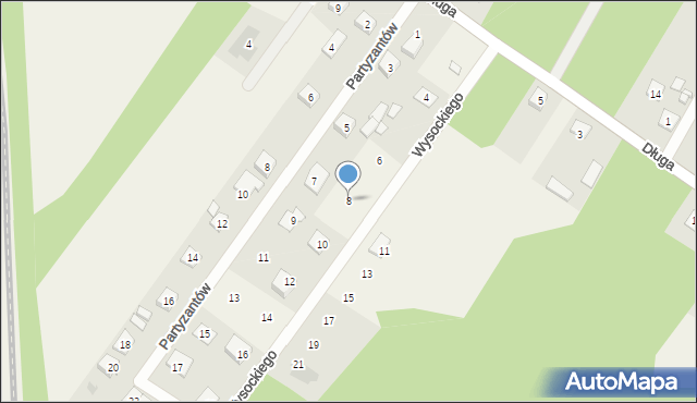 Jarzębia Łąka, Wysockiego Piotra, 8, mapa Jarzębia Łąka