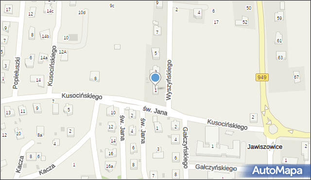 Jawiszowice, Wyszyńskiego Stefana, ks. kard., 1, mapa Jawiszowice