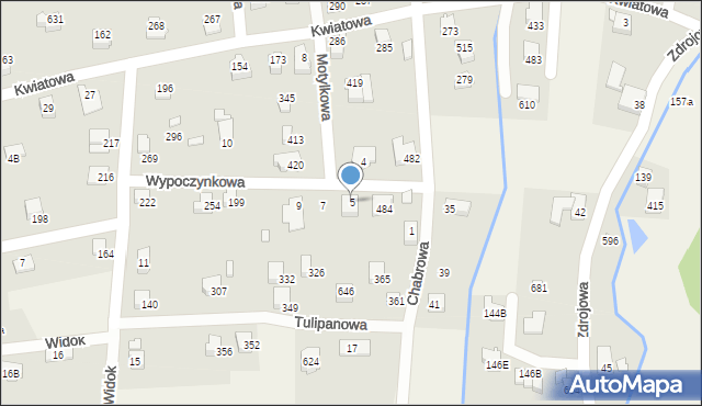 Jaworze, Wypoczynkowa, 5, mapa Jaworze