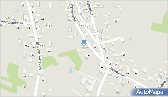 Jaworzno, Wyzwolenia, 18, mapa Jaworzno