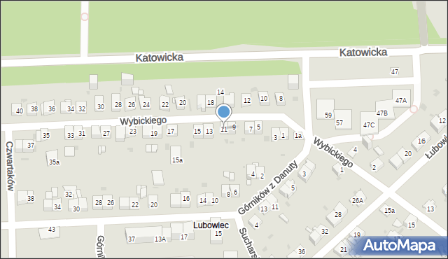 Jaworzno, Wybickiego Józefa, gen., 11, mapa Jaworzno