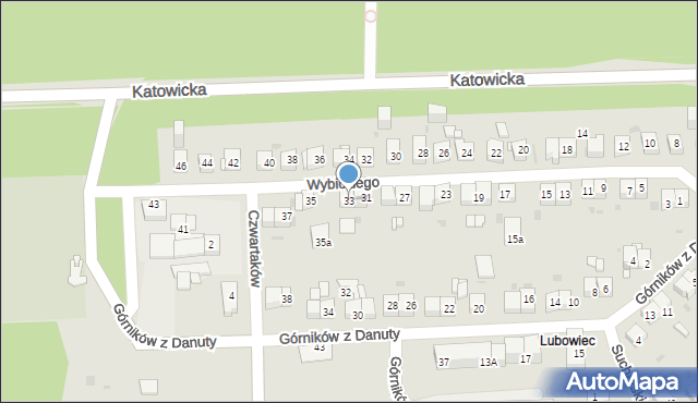 Jaworzno, Wybickiego Józefa, gen., 33, mapa Jaworzno