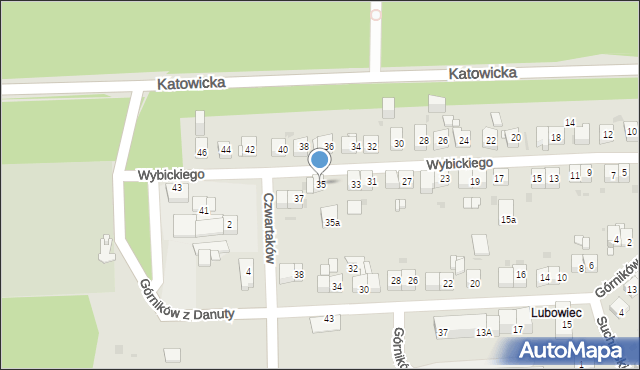 Jaworzno, Wybickiego Józefa, gen., 35, mapa Jaworzno