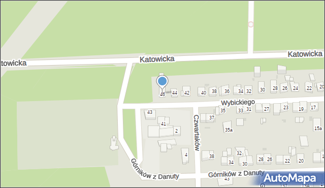 Jaworzno, Wybickiego Józefa, gen., 46, mapa Jaworzno