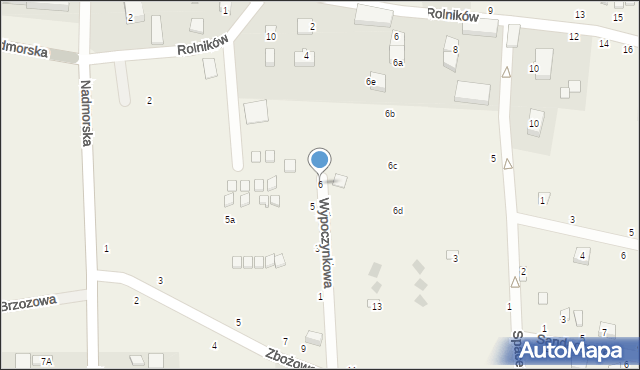 Jezierzany, Wypoczynkowa, 6, mapa Jezierzany