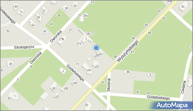 Józefów, Wyszyńskiego Stefana, ks. kard., 100, mapa Józefów