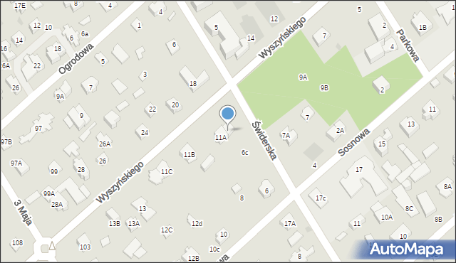 Józefów, Wyszyńskiego Stefana, ks. kard., 11, mapa Józefów