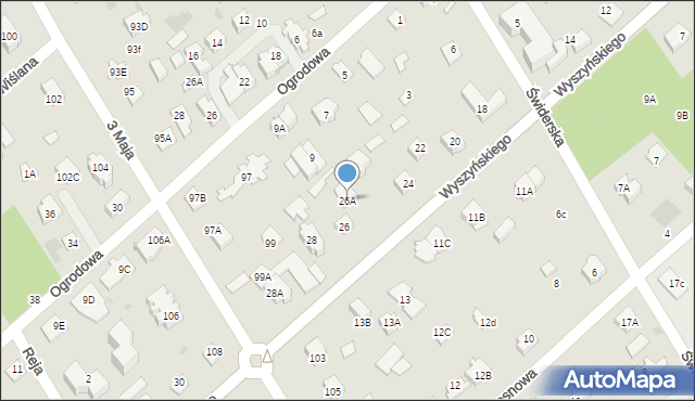 Józefów, Wyszyńskiego Stefana, ks. kard., 26A, mapa Józefów