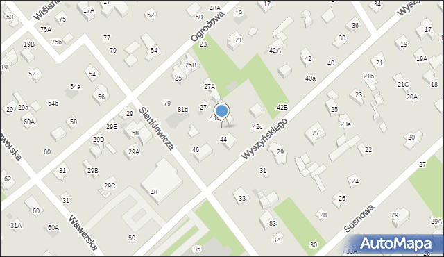 Józefów, Wyszyńskiego Stefana, ks. kard., 44a, mapa Józefów