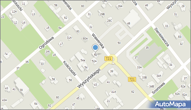 Józefów, Wyszyńskiego Stefana, ks. kard., 52, mapa Józefów