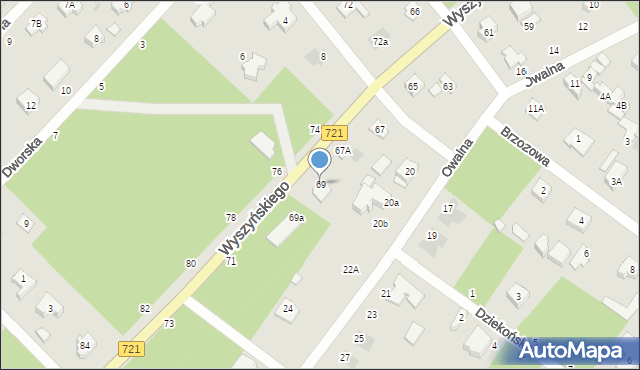 Józefów, Wyszyńskiego Stefana, ks. kard., 69, mapa Józefów
