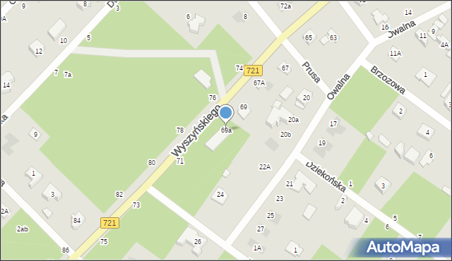 Józefów, Wyszyńskiego Stefana, ks. kard., 69a, mapa Józefów