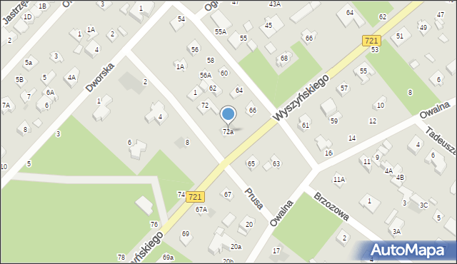Józefów, Wyszyńskiego Stefana, ks. kard., 72a, mapa Józefów