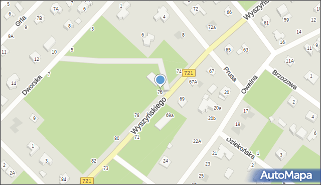 Józefów, Wyszyńskiego Stefana, ks. kard., 76, mapa Józefów