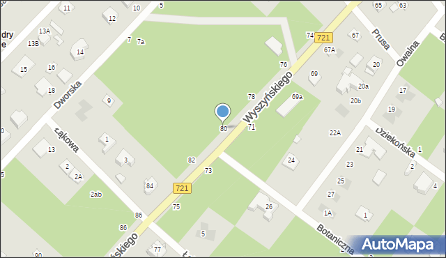 Józefów, Wyszyńskiego Stefana, ks. kard., 80, mapa Józefów