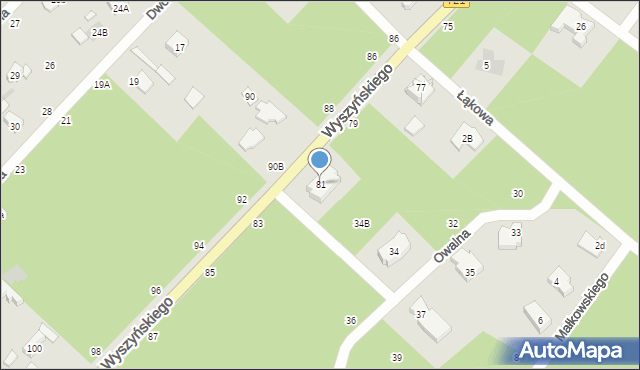 Józefów, Wyszyńskiego Stefana, ks. kard., 81, mapa Józefów