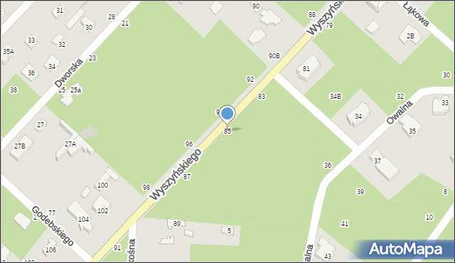 Józefów, Wyszyńskiego Stefana, ks. kard., 85, mapa Józefów