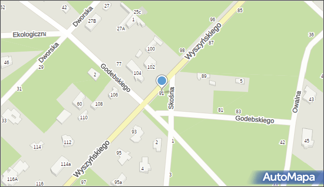 Józefów, Wyszyńskiego Stefana, ks. kard., 91, mapa Józefów