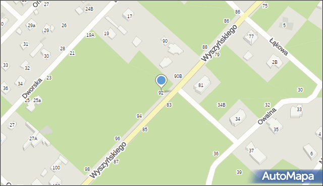 Józefów, Wyszyńskiego Stefana, ks. kard., 92, mapa Józefów