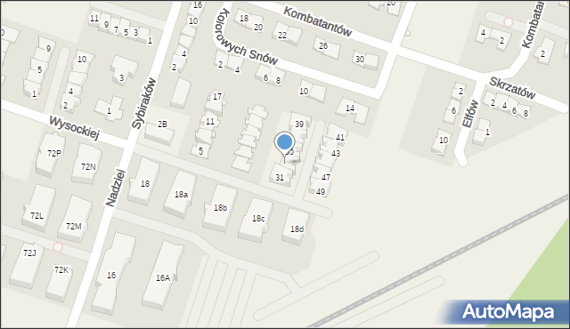 Julianów, Wysockiej Lidii, 33, mapa Julianów