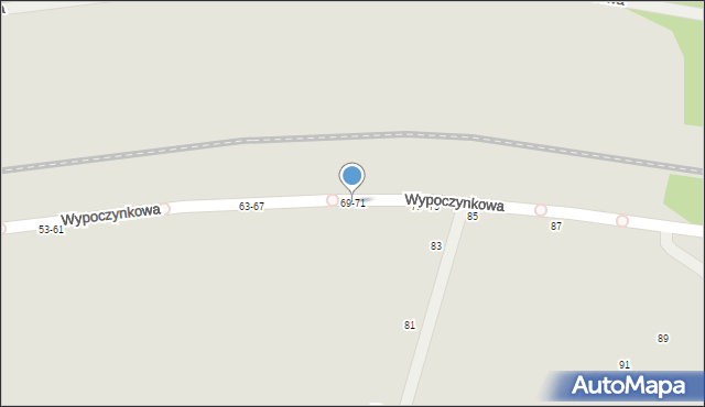 Kalisz, Wypoczynkowa, 69-71, mapa Kalisza