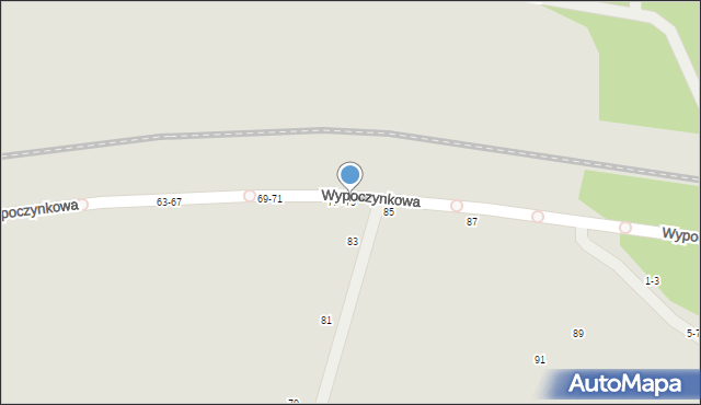 Kalisz, Wypoczynkowa, 75, mapa Kalisza