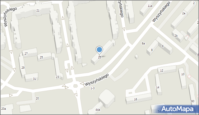 Kalisz, Wyszyńskiego Stefana, ks. prym. kard., 15, mapa Kalisza