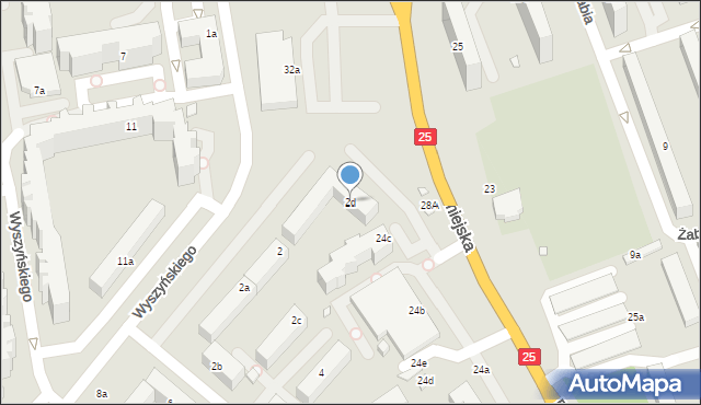 Kalisz, Wyszyńskiego Stefana, ks. prym. kard., 2d, mapa Kalisza