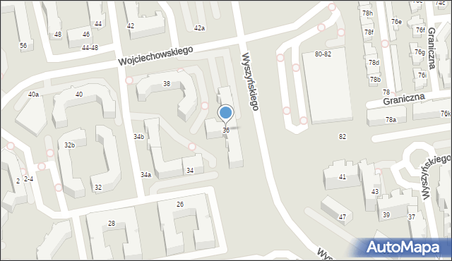 Kalisz, Wyszyńskiego Stefana, ks. prym. kard., 36, mapa Kalisza