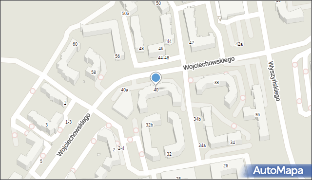 Kalisz, Wyszyńskiego Stefana, ks. prym. kard., 40, mapa Kalisza