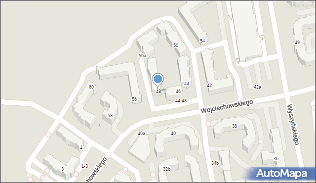 Kalisz, Wyszyńskiego Stefana, ks. prym. kard., 48, mapa Kalisza