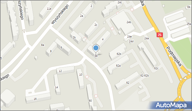 Kalisz, Wyszyńskiego Stefana, ks. prym. kard., 4a, mapa Kalisza