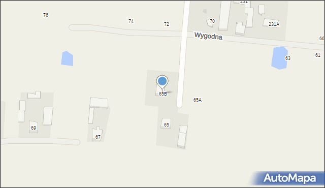 Kaputy, Wygodna, 65B, mapa Kaputy