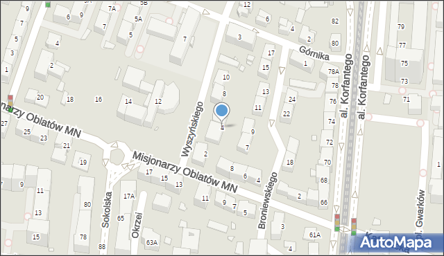 Katowice, Wyszyńskiego Stefana, ks. kard., 4, mapa Katowic