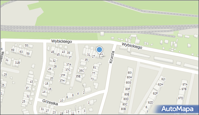 Katowice, Wybickiego Józefa, gen., 23, mapa Katowic