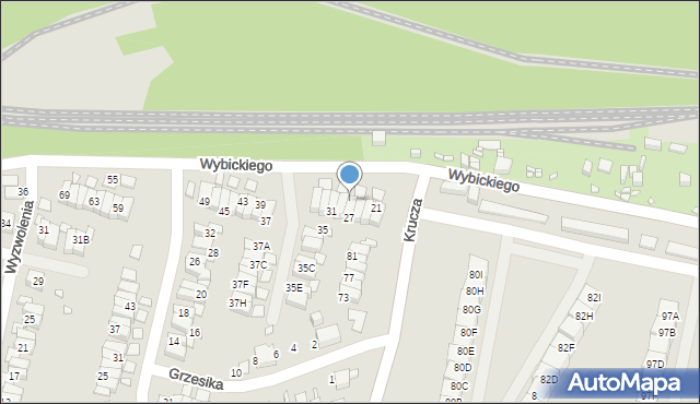 Katowice, Wybickiego Józefa, gen., 29, mapa Katowic