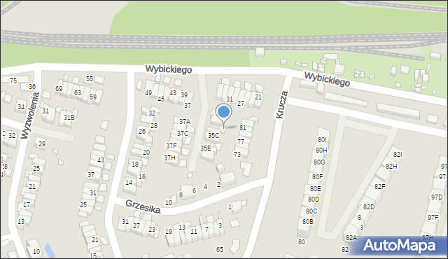 Katowice, Wybickiego Józefa, gen., 35H, mapa Katowic