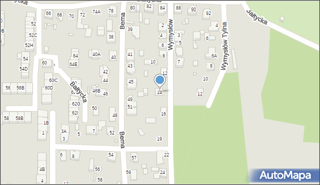Katowice, Wymysłów, 14, mapa Katowic