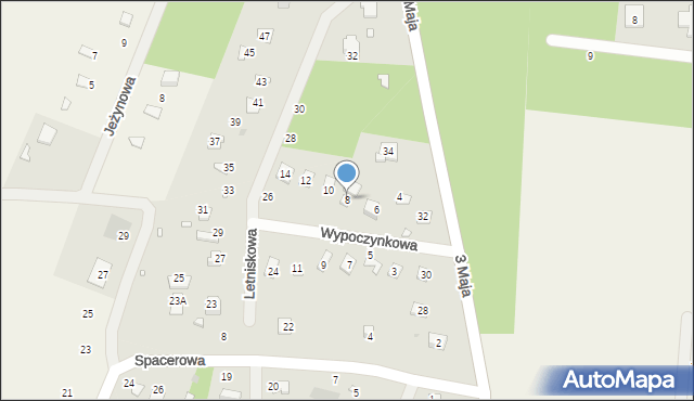 Kazimierz, Wypoczynkowa, 8, mapa Kazimierz
