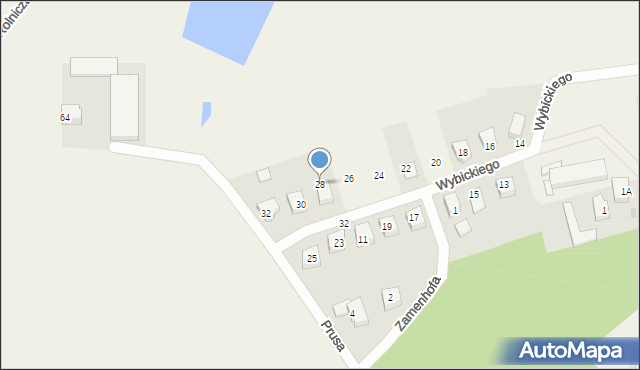 Kębłowo, Wybickiego Józefa, gen., 28, mapa Kębłowo