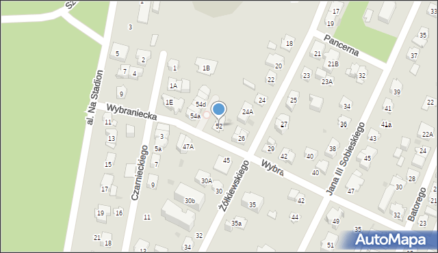 Kielce, Wybraniecka, 52, mapa Kielc