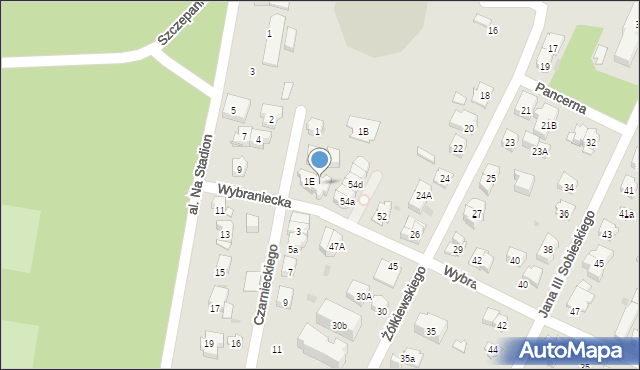 Kielce, Wybraniecka, 56A, mapa Kielc