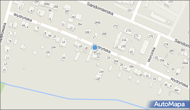 Kielce, Wydryńska, 20a, mapa Kielc