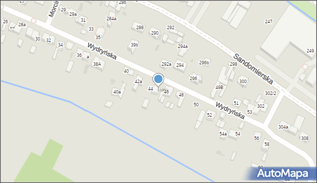 Kielce, Wydryńska, 44a, mapa Kielc