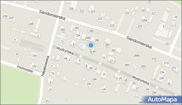 Kielce, Wydryńska, 9, mapa Kielc