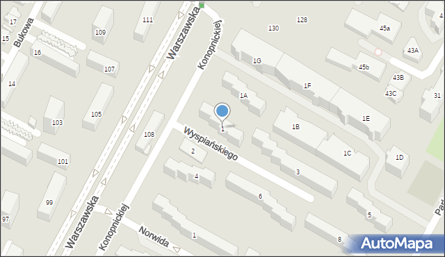 Kielce, Wyspiańskiego Stanisława, 1, mapa Kielc