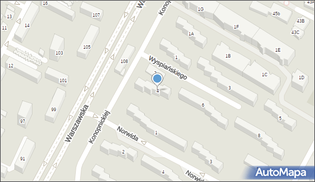 Kielce, Wyspiańskiego Stanisława, 4, mapa Kielc