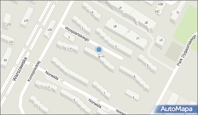 Kielce, Wyspiańskiego Stanisława, 6, mapa Kielc